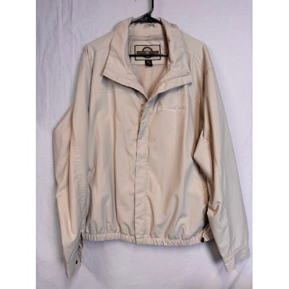 North End All Climate Wear Tan Windbreaker Jacket XL Bauer Built Tire Full Zip